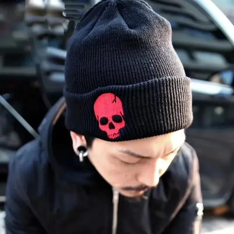 Autumn And Winter Women Cotton Wool Hat Personality Skeleton Knitting Hats Men And Women Keep Warm Hip-hop Skull Cap