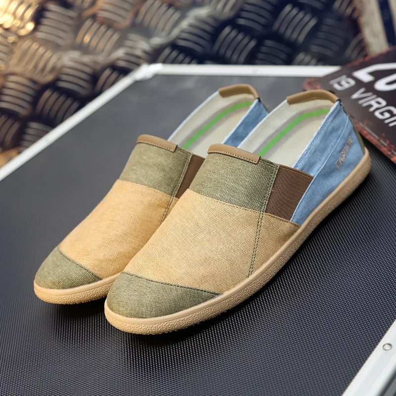 Men's Loafers Summer Slip On Canvas Shoes Men Casual Shoes For Men Flat Fisherman's Shoes Women Breathable Men's Espadrilles