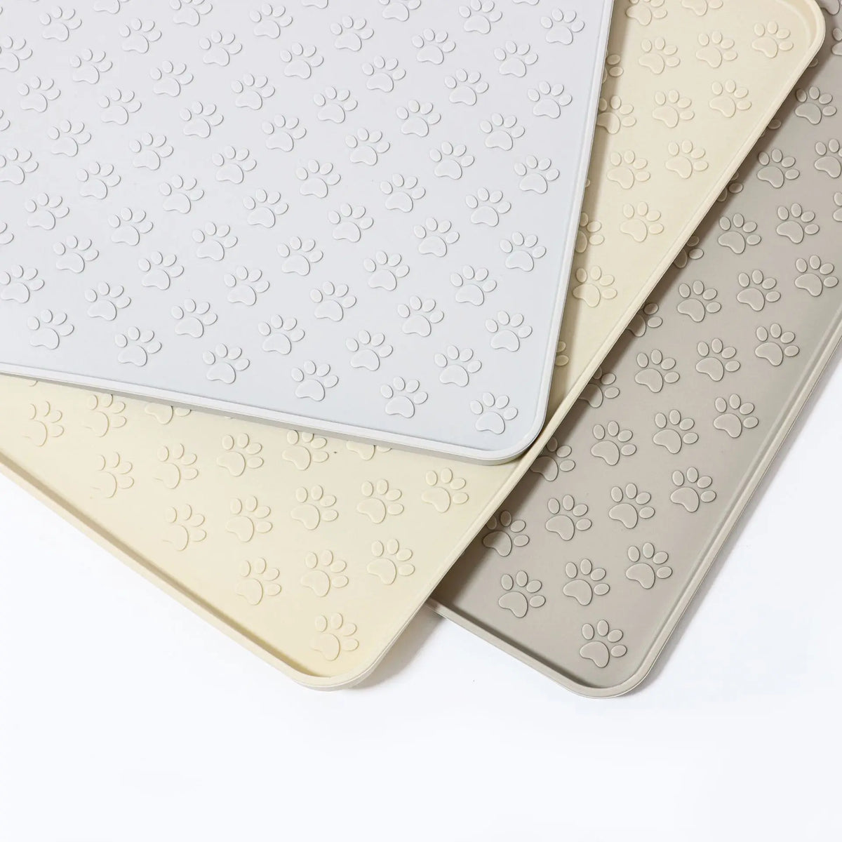 Pet Dog Feeding Mat, Made of Silicone Material, Easy to Clean, Rectangular Cat and Dog Meal Mat with Raised Edges