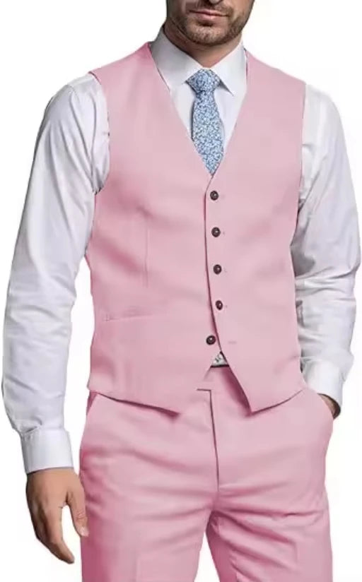 Suits for Men 2 Pieces Vest and Pants Set Gentleman Classic Suit for Men Tuxedo Suit for Men for Wedding Summer Beach