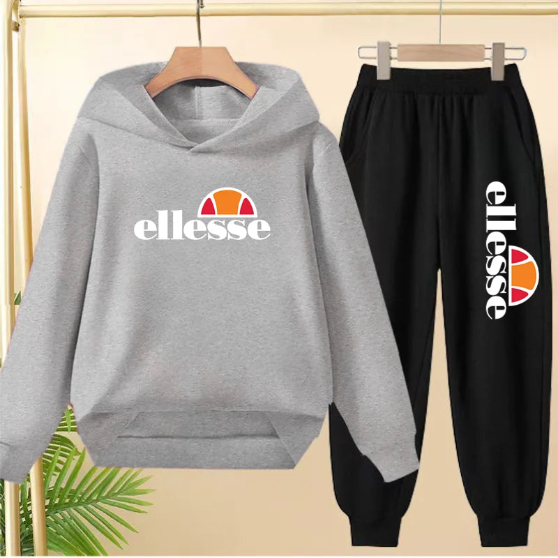 Kids Classic Fashion Top Letters Clothes Hoodie Girls Boy3-12Yrs Casual Sweatshirts+Pants Two-Piece Set Charming Coat Sports Set