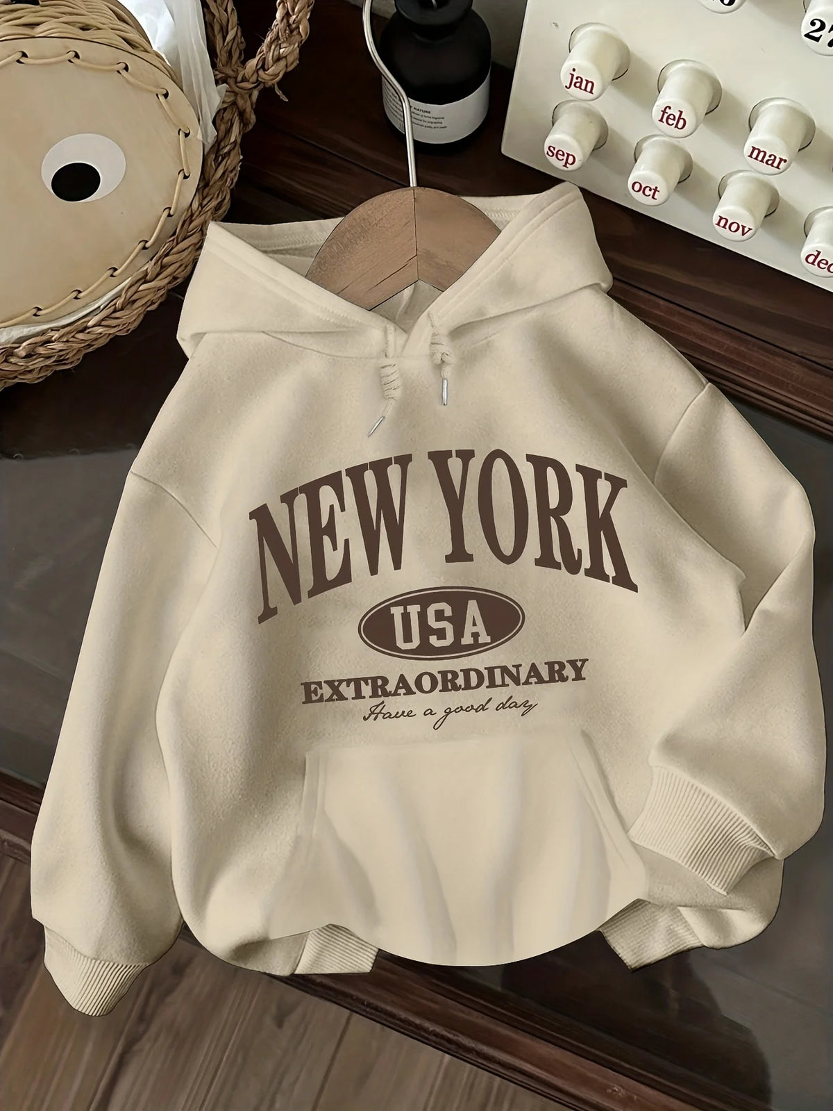 Casual Stylish Women'S Hoodie with Letter Print Long Sleeve Pullover with Kangaroo Pockets Comfortable Stylish Minimalist Design