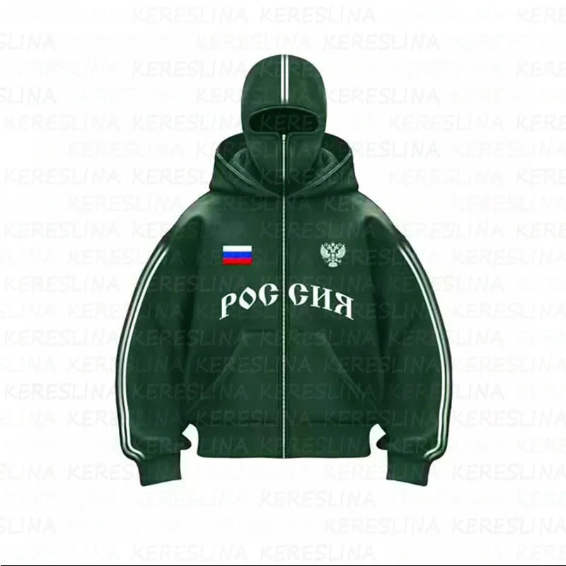 2025 new sports hoodie double hat design letter hooded cardigan autumn and winter men's and women's loose Y2K jacket jacket