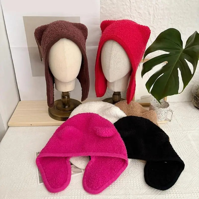 39BD Women Bear Hat for Outdoor Sports Color Head Wrap Hat for Halloween