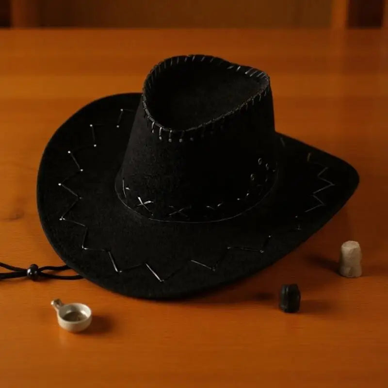 Women Men Cowboy Hat Western Suede Cowgirl Hats Fashion West Fancy Dress Party Headwear Unisex Cap Accessories