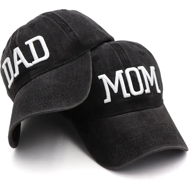 Mom and Dad Hats Fathers Day Mom Dad Gifts Hat Embroidered Adjustable Baseball Caps Gift for Couples Parents pd
