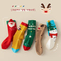 Children Christmas Socks Cotton Socks 5 Pairs Girls Boys Autumn Winter Socks Kids Calf Socks
