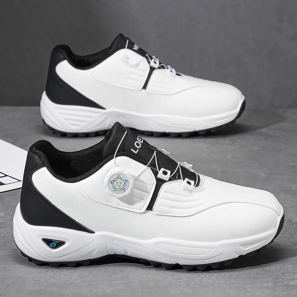 Men's Golf Shoes: High-quality, Non-slip Athletic Shoes with a Rotating Button for Ultimate Comfort!