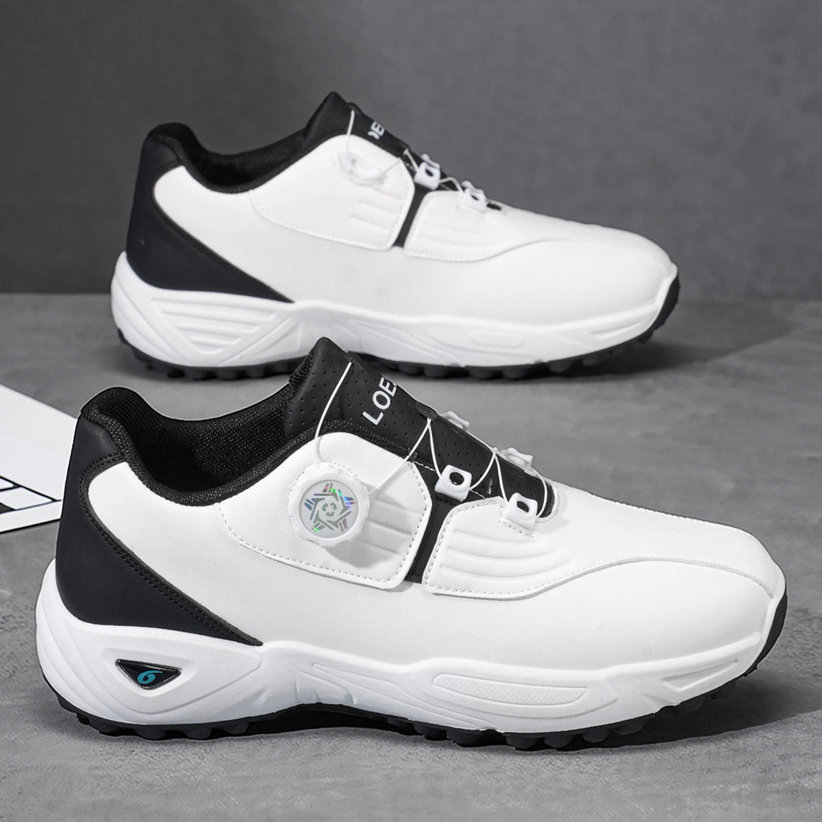 Men's Golf Shoes: High-quality, Non-slip Athletic Shoes with a Rotating Button for Ultimate Comfort!
