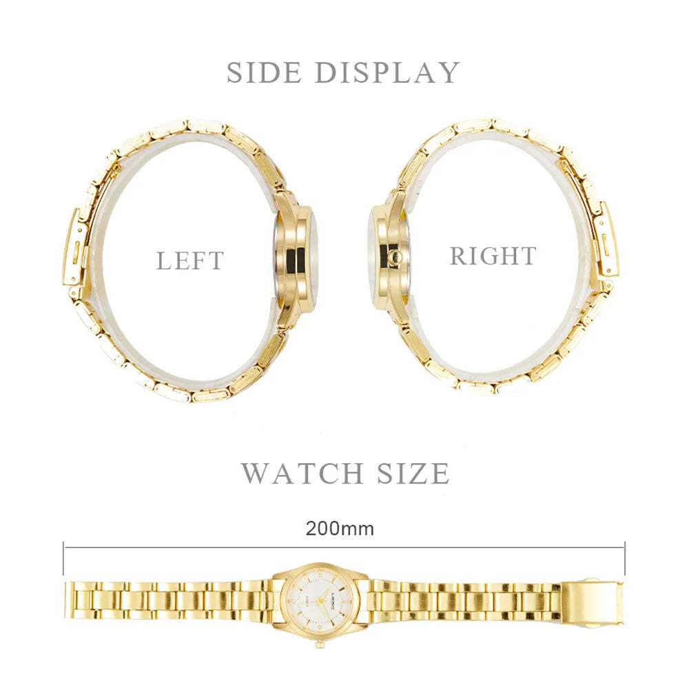 LIEBIG L4005 Fashion Golden Quartz Watches Women Luxury Full Steel Strap Waterproof Girls Wristwatch Ladies Clock Relogio Hombre