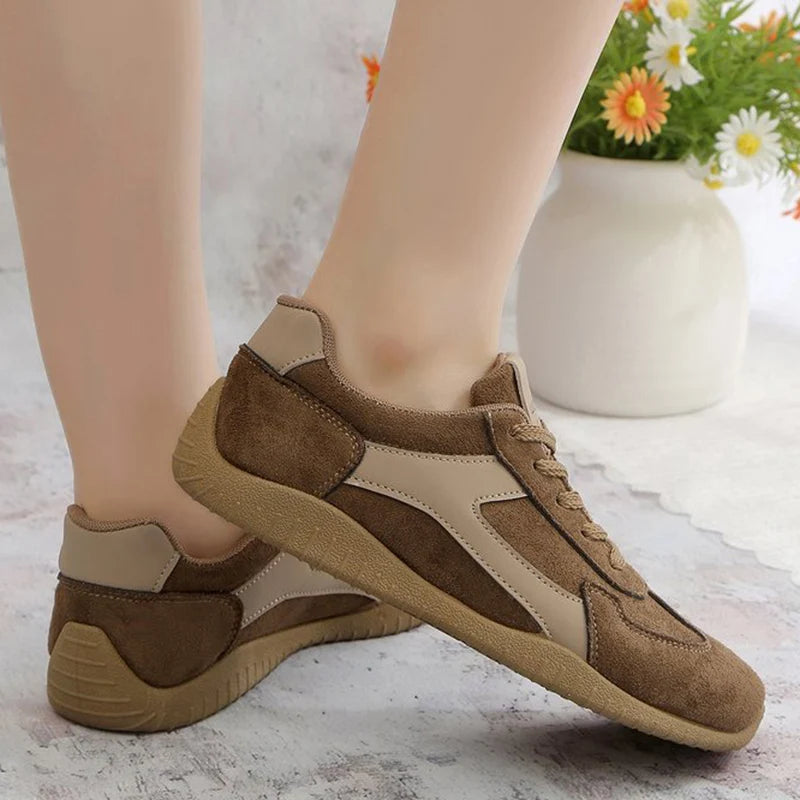 Comfy Lightweight Running Shoes Women Spring Autumn Faux Suede Lace Up Sneakers Woman Outdoor Non Slip Sport Shoes Female