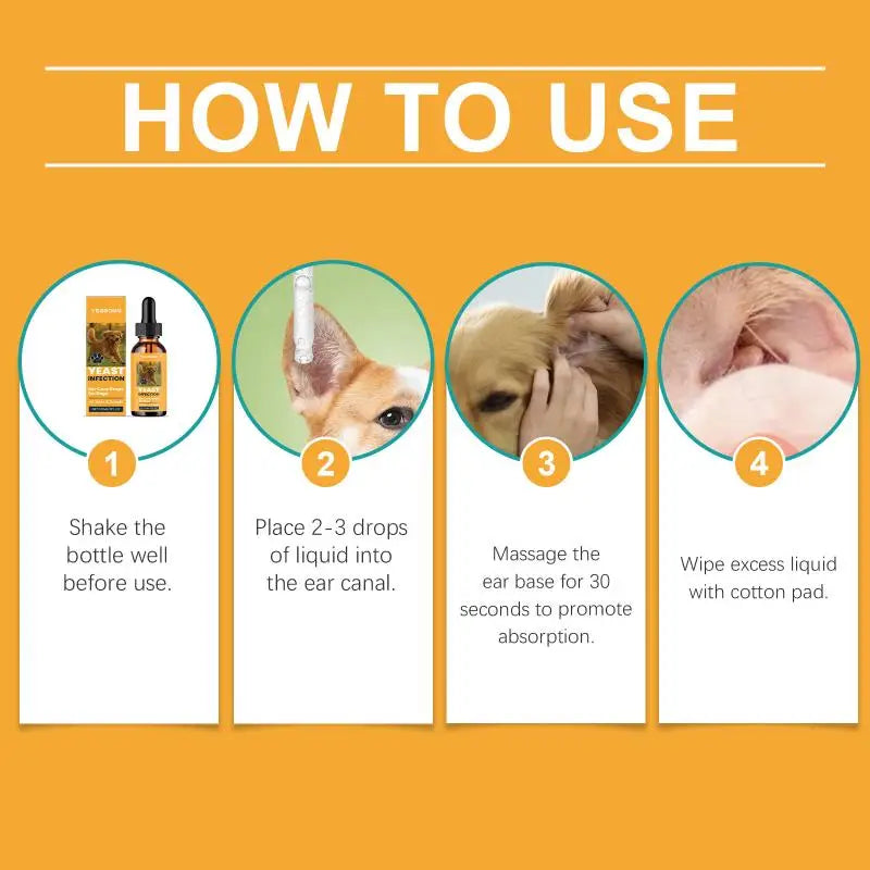 Pet Ear Cleaning Solution Removes Wax Dirt Quickly Relieves Itching Eliminates Odor Gentle Formula for All Pets