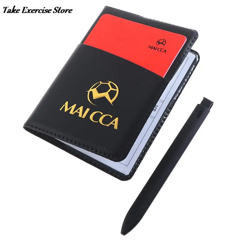 Soccer Referee Red Yellow Card Professional Fair Play Cards Football Linesman Leather Case Bag Set Sports Game Equipment