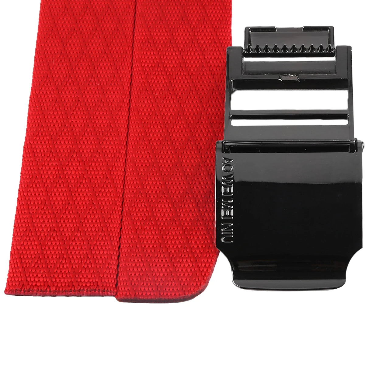 Black Automatic Buckle Red Nylon Belt Male Belt Mens Waist Canvas Belts Long Waistband For Jeans Pants Daily Wear