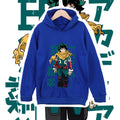 Kids Anime Cotton Tshirt Mha Midoriya Print Unisex Hoodie Sweatshirt for Boys Girls 100-160cm Cartoon Casual Clothes