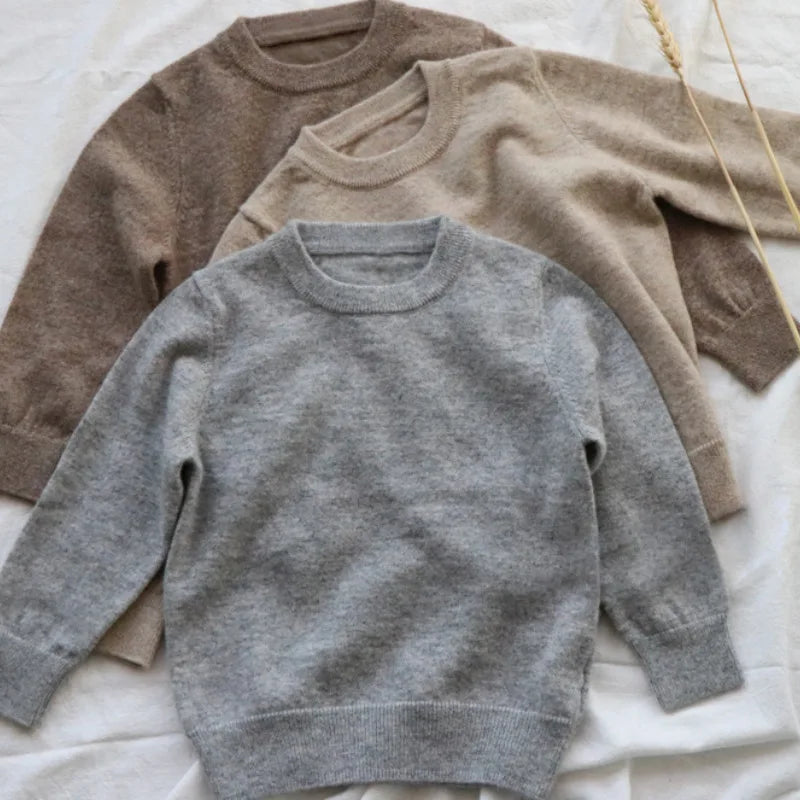 Kids Pullover Ultra-Soft Baby Wool Knitted Sweater for Boys & Girls Autumn Winter Warm Casual Versatile Children Tops Clothes