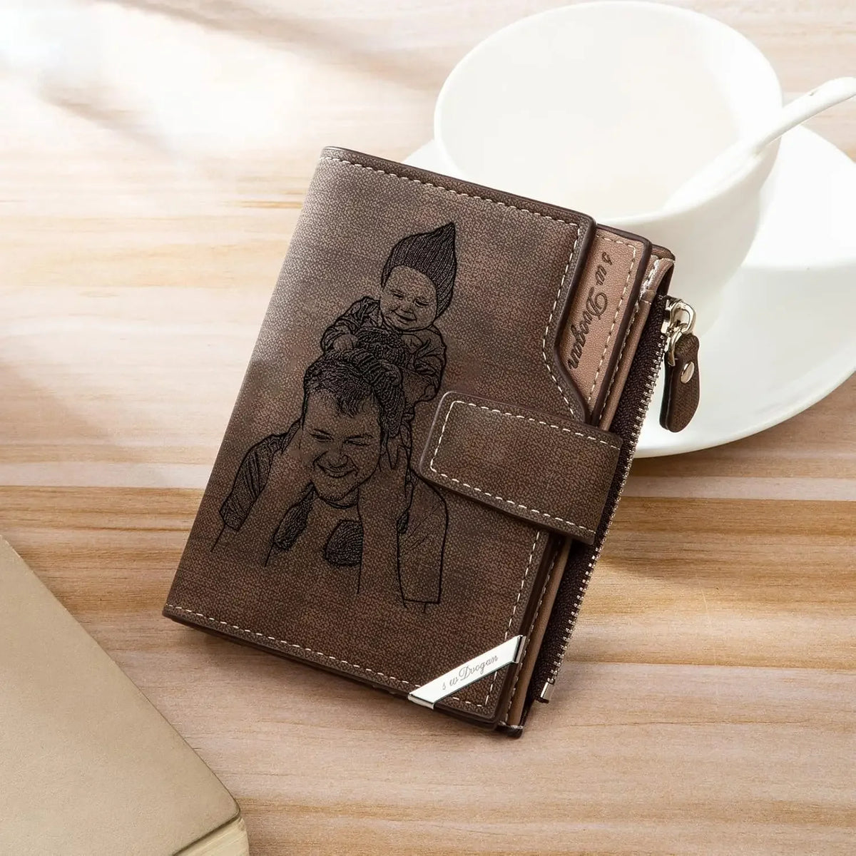 Personalized Wallets for Men Photo Engraved Wallet for Father Husband Son Boyfriend Grandpa Father's Day Gift Birthday