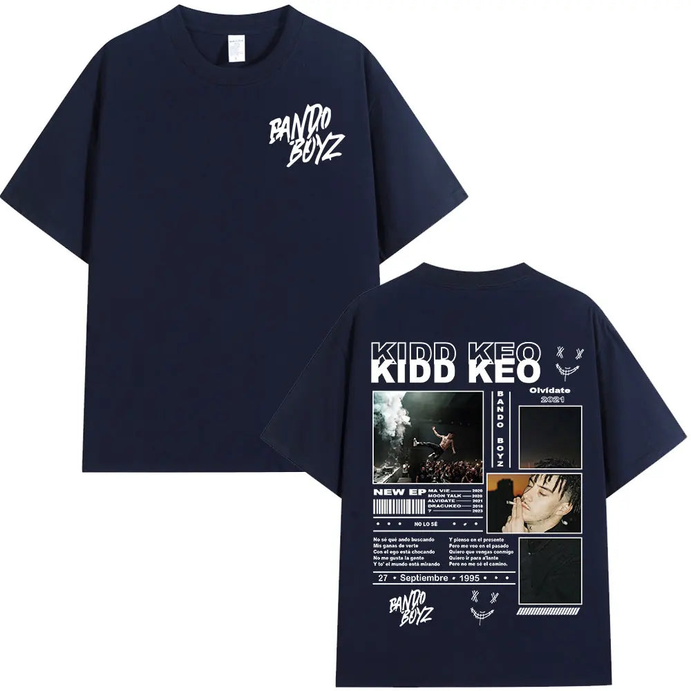 Rapper Kidd Keo Bando Boyz Tour Merch T-shirts Men Women Fashion Hip Hop Street T-shirt Summer Casual Cotton Oversized T Shirts