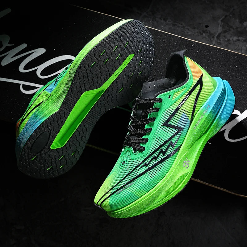 Men Running Shoes Carbon Plate Speciality Marathon Sports Breathable Lightweight Women's Comfortable Leisure Chunta Sneakers