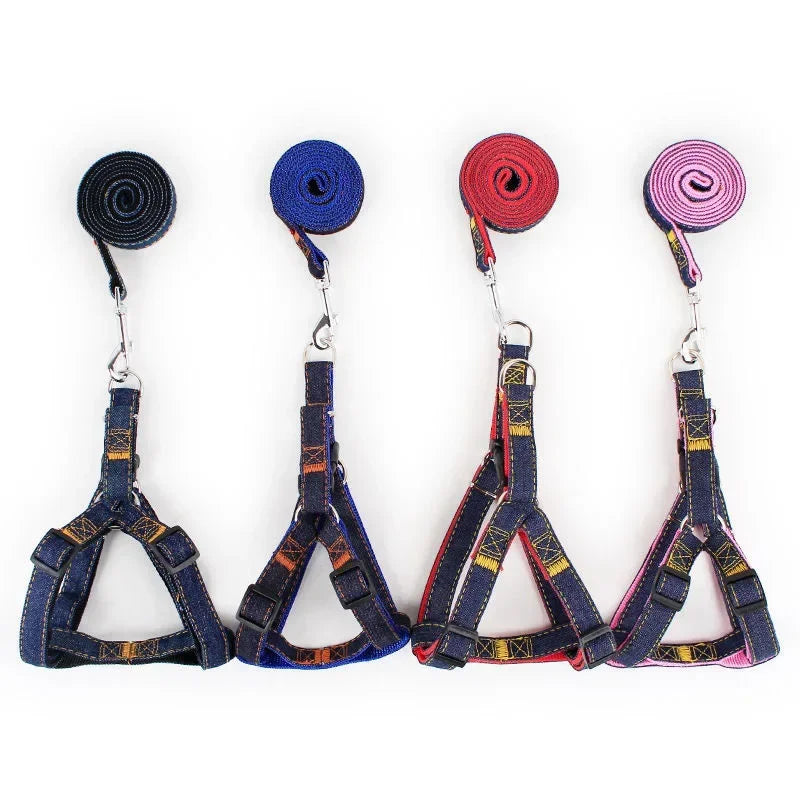 New Pet Leash and Harness Set Dog Adjustable Collar Set Pet Lead Vest Small Medium Large for Walking Training Dog Accessories