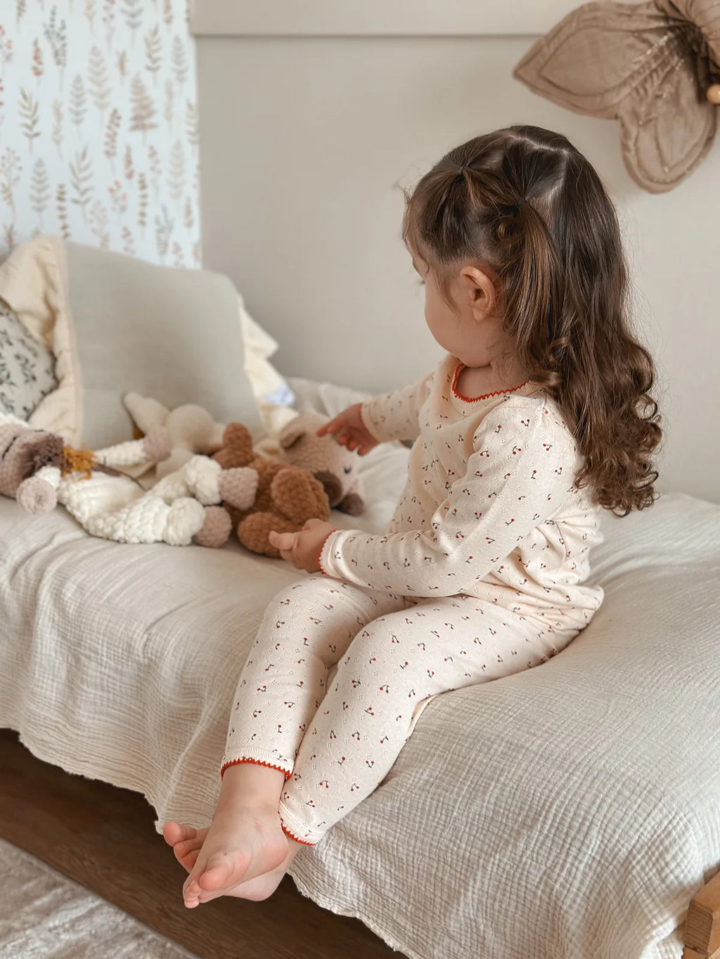 1-6T 100% Cotton Girls Floral Pajamas set Toddler Kid Baby 2pcs Clothes Set Long Sleeve Top Pant Suit PJ Set Homewear Outfit