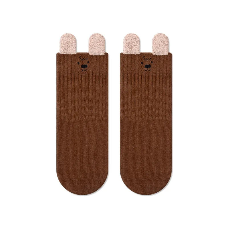 Kids Socks For Girls Boys Autumn Winter Children's Cotton Soft Cute Baby Toddler Girl Boy Sock Casual Cartoon Plush Ear Socks