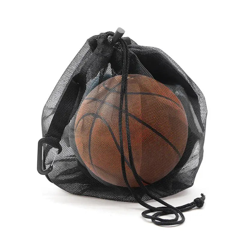 Portable Drawstring Basketball Backpack Mesh Bag Football Soccer Volleyball Ball Storage Bags Outdoor Sports Cycling Equipment