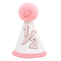 1/2 Birthday Party Hat for Baby Boy Girl Green Pink Photo Props Half Birthday 6 Months Party Decorations Gift for Boys