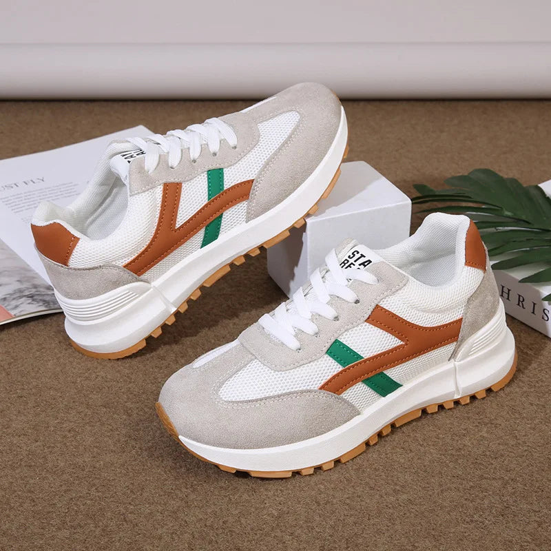 2026 New Women Sneakers Spring Autumn Casual Lace Up Designer Shoes Luxury Platform Loafers Anti Slip Comfort Female Sneakers