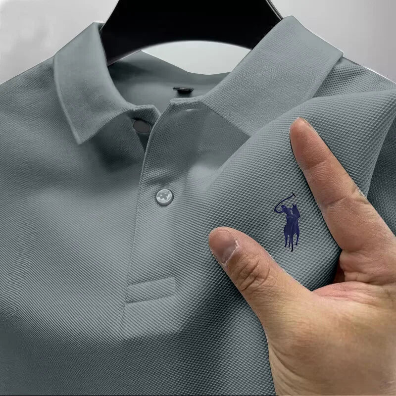 High end brand short sleeve men's polo shirt pony  summer lightweight breathable T-shirt new fashion Paul top men shirts