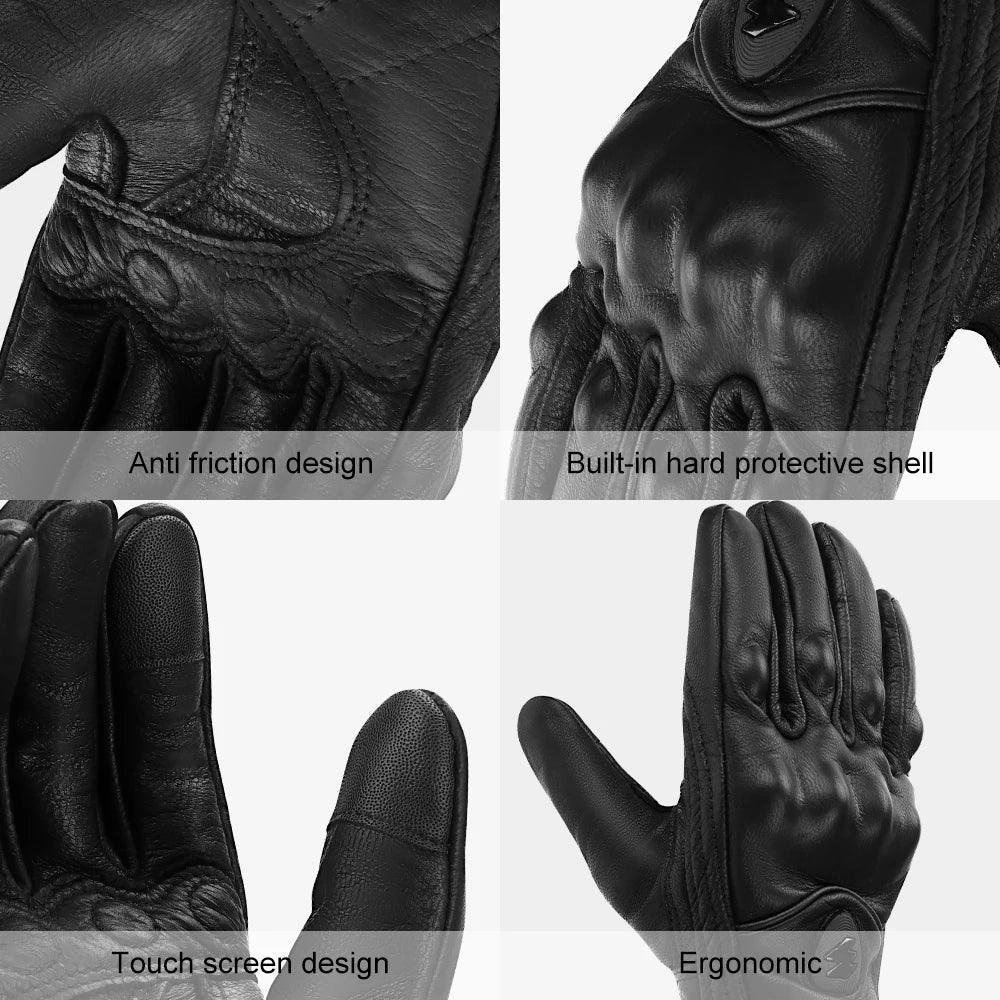 2025 New Motorcycle Gloves Men Women Touchscreen Moto Leather Carbon Cycling Winter Gloves Motorbike Motorcross ATV Motor Gloves