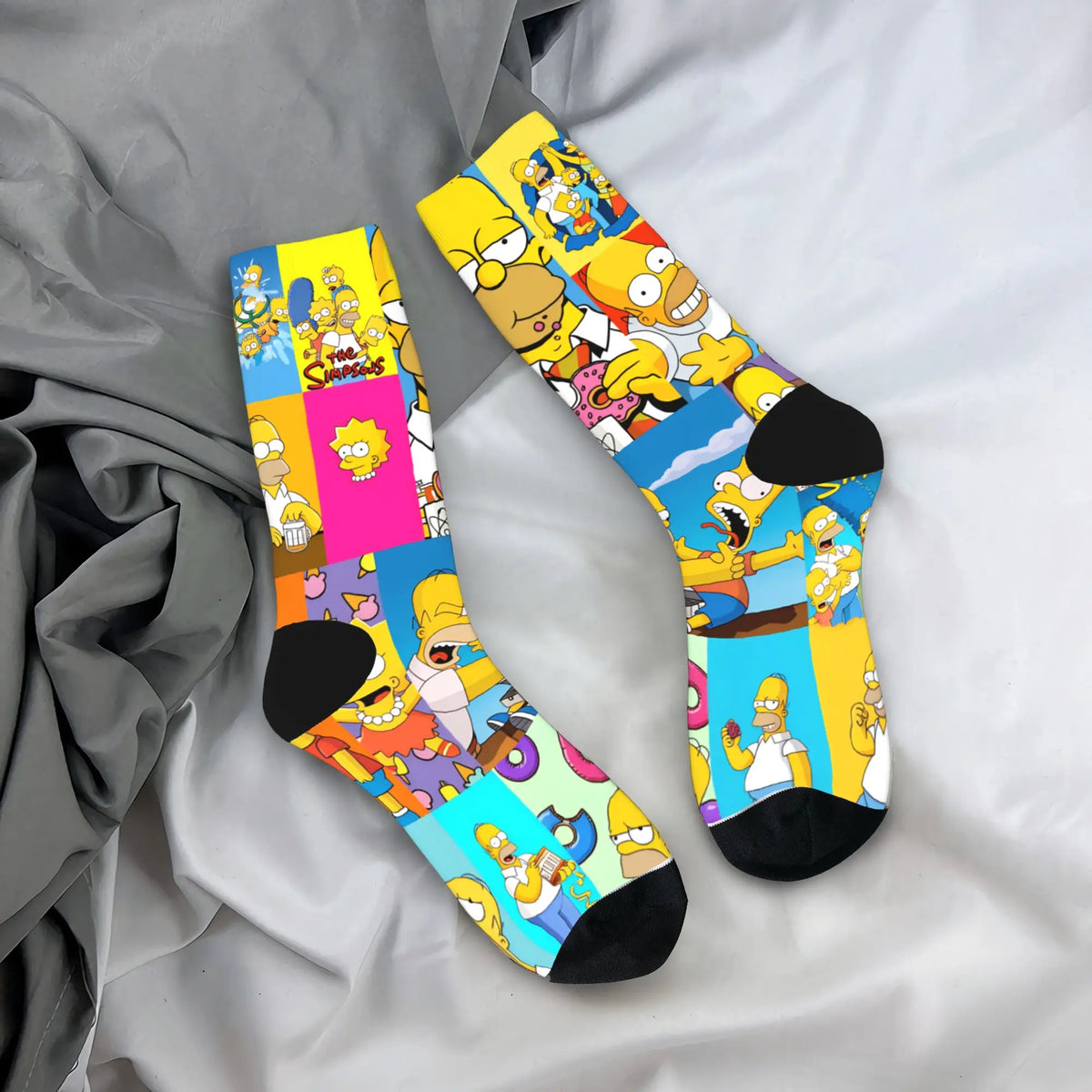 Homer S-Simpsons And Friends Meme Stockings Novelty Socks Unisex Men Breathable Socks Autumn Running Pattern Anti Socks Gift