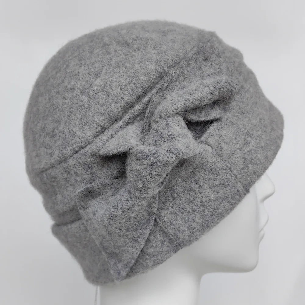 Women 100% Wool Hat Middle-aged Mom Hats Hot Selling Soft Floral Wool Hats for Mom Fedoras Basin Hats