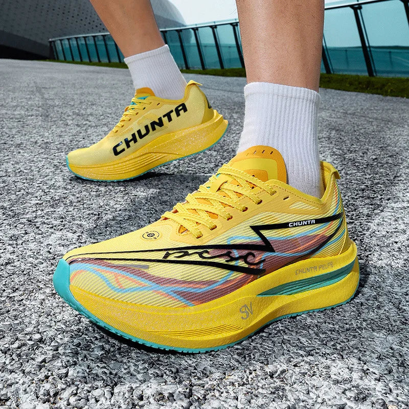 Men's and Women's Running Shoes Anti Slip and Shock-Absorbing Carbon Fiber Board Professional Marathon Chunta Sports Shoes 2026