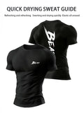 Men's Casual Sports T-Shirt - Breathable and Sweat-Wicking, Stretchy and Form-Fitting Fitness Top, Suitable for Workouts and Cas