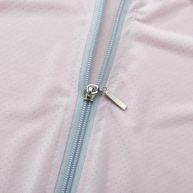 Summer Childrens Sunscreen Clothing Ice Silk Thin Hooded Cool Kids Boys Jacket Outdoor Camping Girls Breathable Zipper Coat
