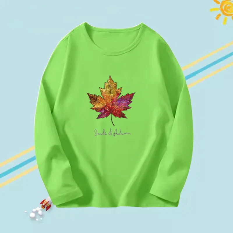 Kids Long Sleeve T-shirts Casual Boy Spring Autumn Base Tee Tops Big Boy Music Fashion T-shirts