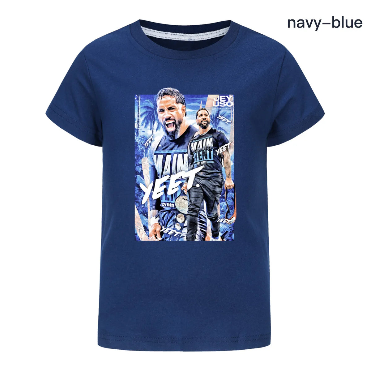 kids T-shirts  Summer Wrestler Jey Uso Short Sleeve Clothes Cartoon Tshirt The Rise of Red Costume Children Birthday Tops3952