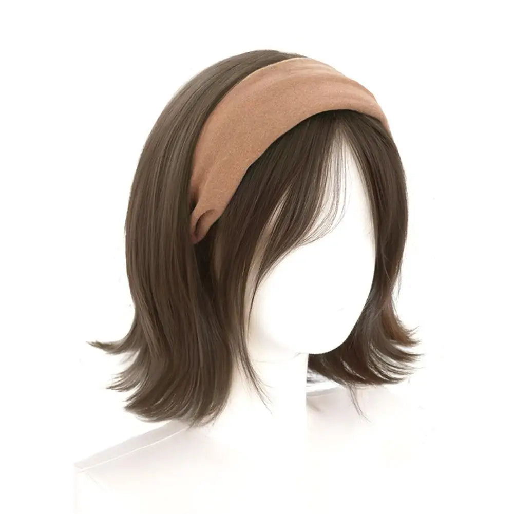 Headband Wigs Short Straight Bob for Women Half Wigs Synthetic Hair for Cosplay Party Daily Use Synthetic Women Elegant Solid
