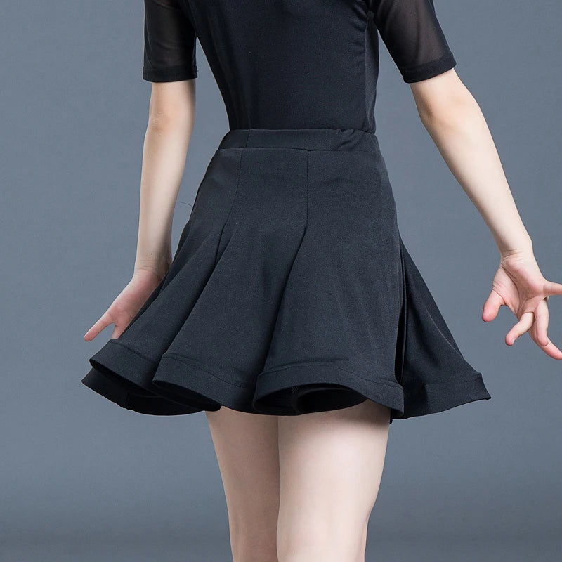 Kids Dresses for Girls Latin Dance Dress Short Sleeve Ballroom Competition Practice Solid Tango Stage Performance Costumes