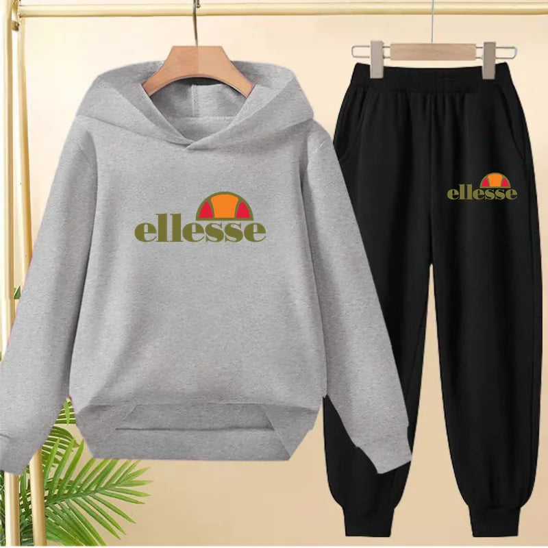 Kids Classic Fashion Top Letters Clothes Hoodie Girls Boy3-12Yrs Casual Sweatshirts+Pants Two-Piece Set Charming Coat Sports Set