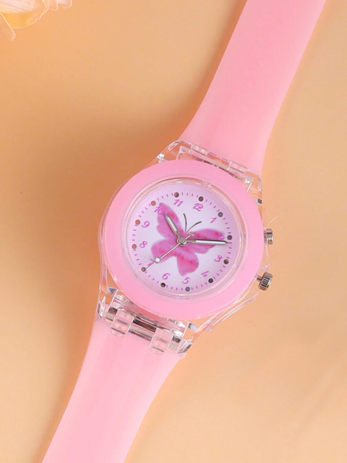 Children's Butterfly Watch And Jewelry Set Birthday Gift Unisex Cute Butterfly Theme Accessory Kit for Kids (No Box Included)