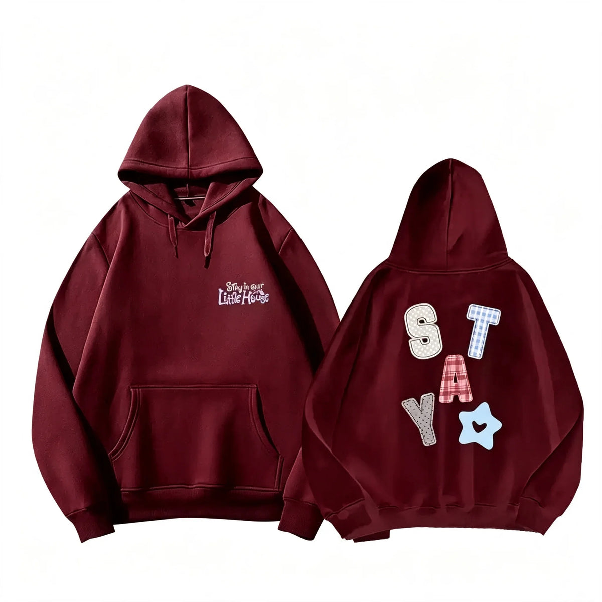 Hoodies STAY In Our Little House Kpop Fashion Star Same Letter Print Sweatshirt High Quality Cotton Thick T Shirt