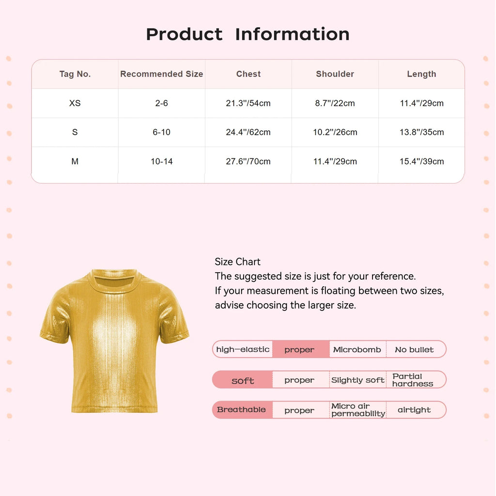 Children T-shirts Short Sleeve T-shirt Sparkling Sequins Tops Streetwear Girls Boy Jazz Dance Costume Kids Performance Clothes