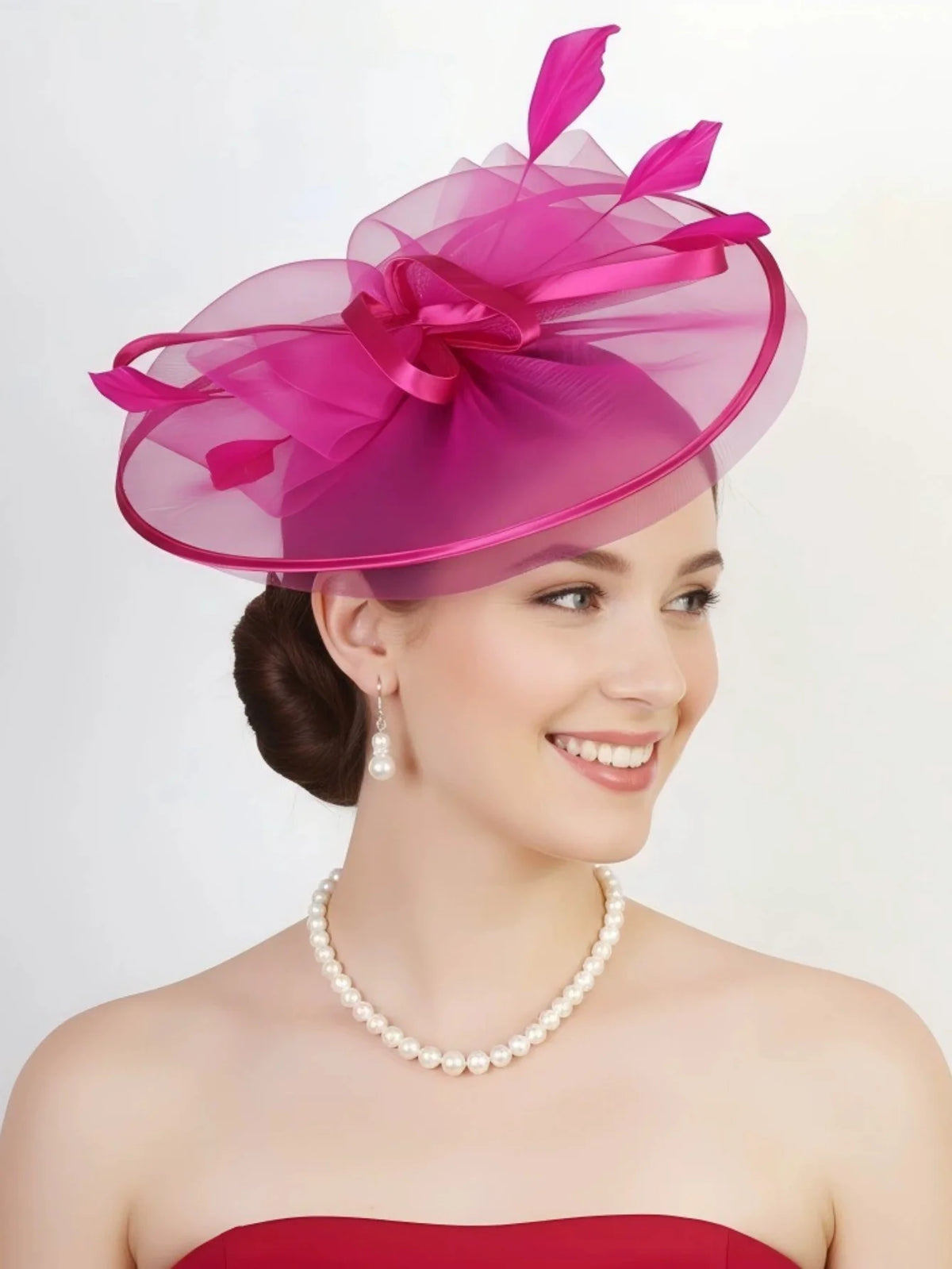 Fascinators Hats For Women Tea Party Hats 1950s Kentucky Derby Hats Feather Hair Clip For Bride Wedding Party Mesh Headband