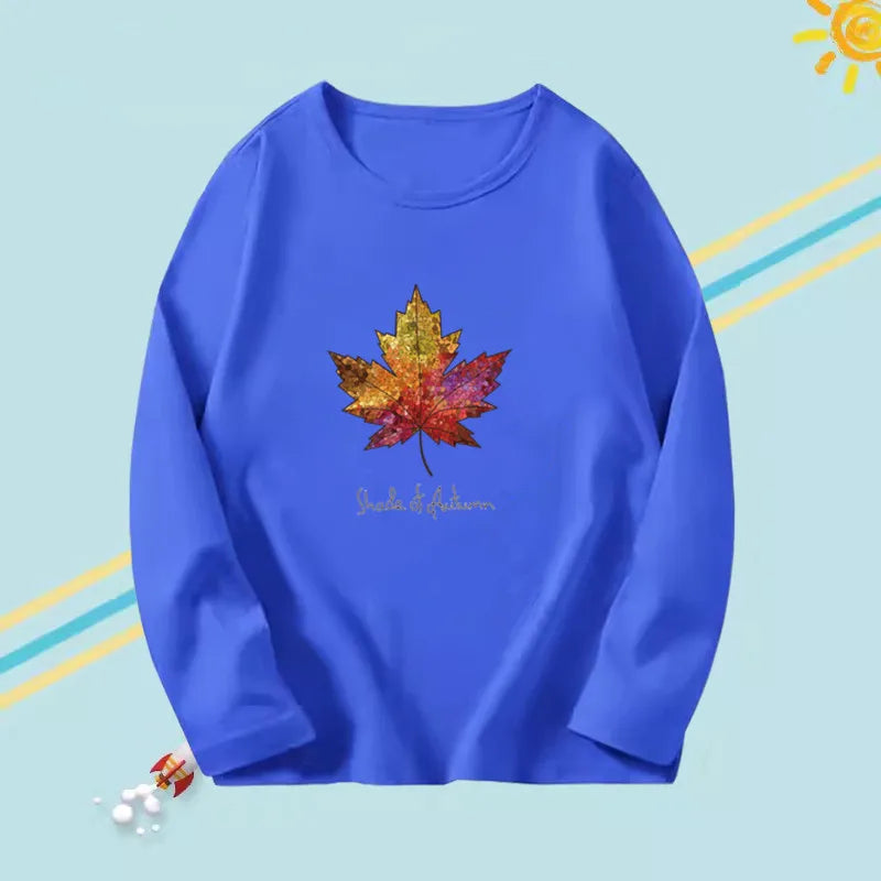 Kids Long Sleeve T-shirts Casual Boy Spring Autumn Base Tee Tops Big Boy Music Fashion T-shirts