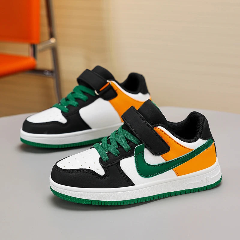 Boys and Girls Sports Sneakers Students Non-slip Light Shoes Children Running Shoes Classic Leather Casual Shoes Size 29-39