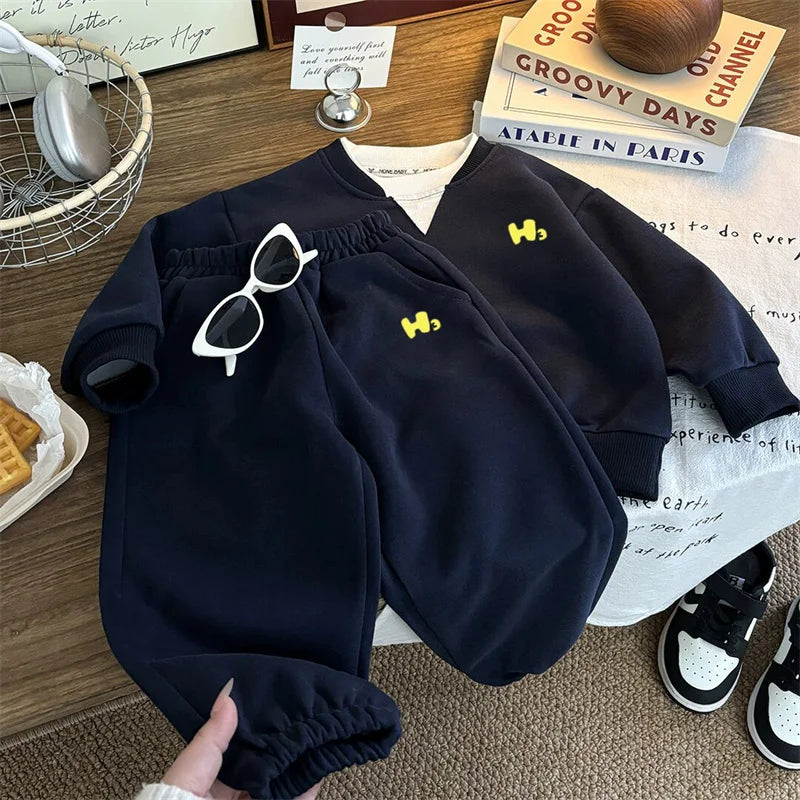 Children Hoodie Suit Boys Sports Outfit Girl Long-Sleeved Top Sweatpants 2Pcs Autumn Kids Fashion Loose Sets 2025 Casual Clothes