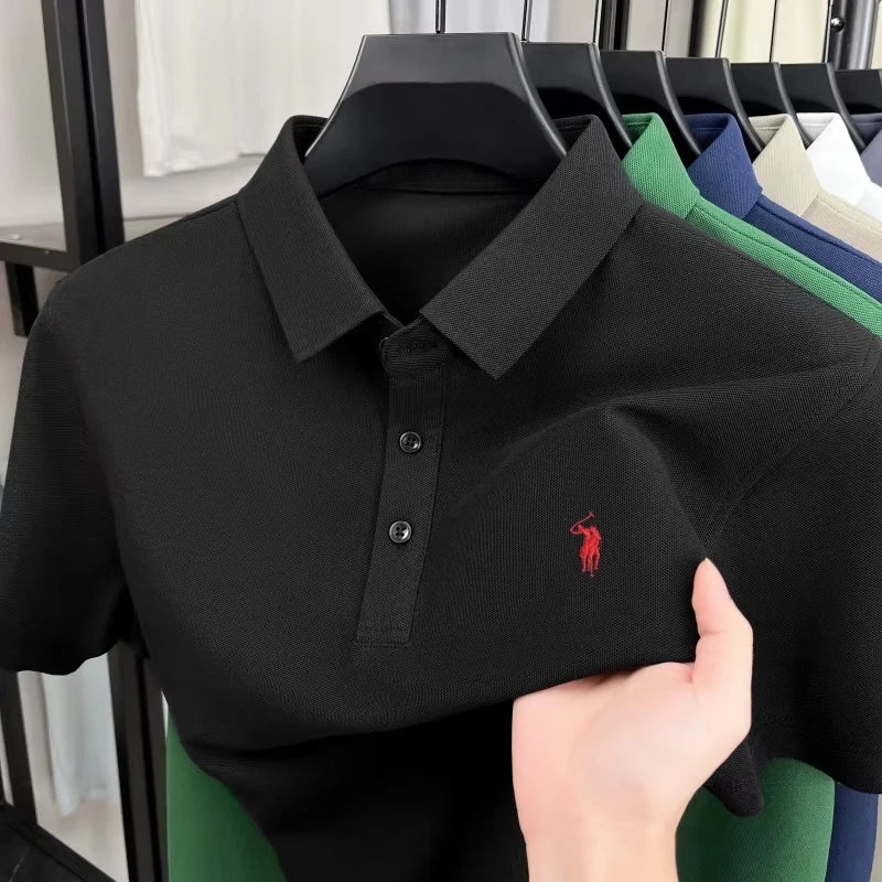 2026 Men's Embroidered Polo Shirt, Premium Summer Casual Business Sports Short Sleeve, Quick Dry Breathable