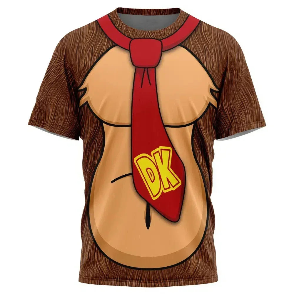 Kids Summer Casual Donkey Kong Smash Bros Design Printed T-Shirts 2-13Y High Quality Breathable Comfortable Children's Clothing